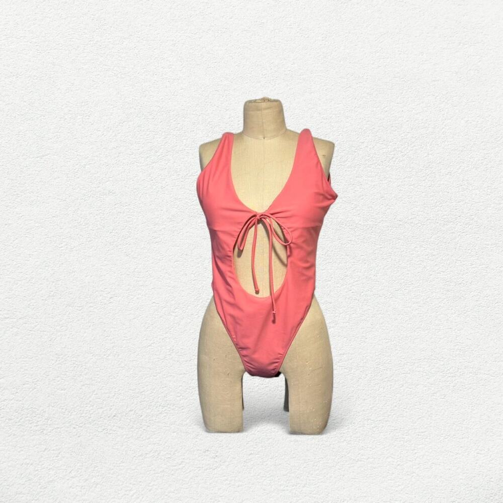 Forever 21 Backless Cutout One Piece Swimsuit in Pink